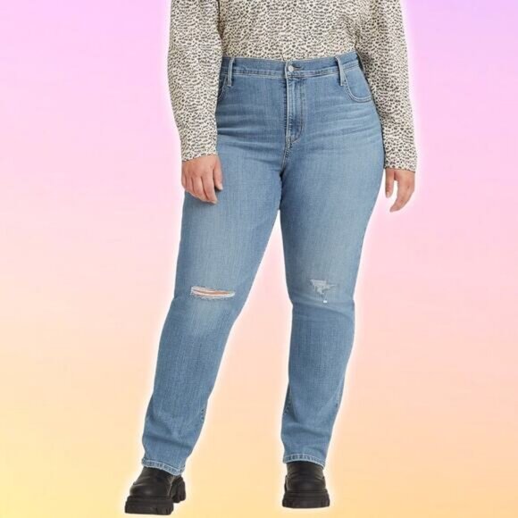 NWT LEVI'S 724 High Rise Slim Straight Jean Plus Size 20W - Picture 1 of 8